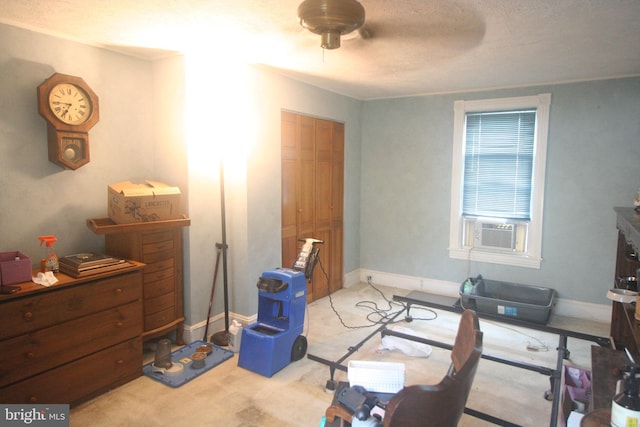 927 Bellevue Ave, Penndel, PA 19047 - office with carpet floors, cooling unit, and a ceiling fan