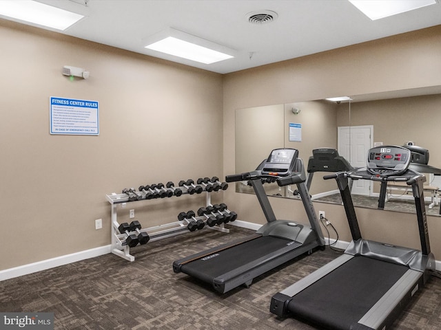 11110 Chambers Ct Unit N, Woodstock, MD 21163 - gym with carpet floors, baseboards, and visible vents