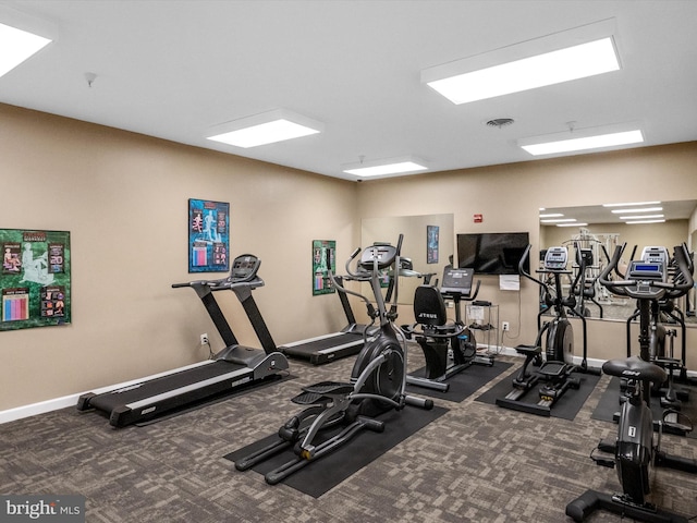 11110 Chambers Ct Unit N, Woodstock, MD 21163 - exercise room with carpet floors, baseboards, and visible vents