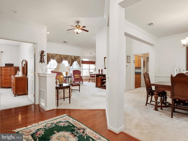 11110 Chambers Ct Unit N, Woodstock, MD 21163 - interior space featuring visible vents, ornamental molding, and light carpet