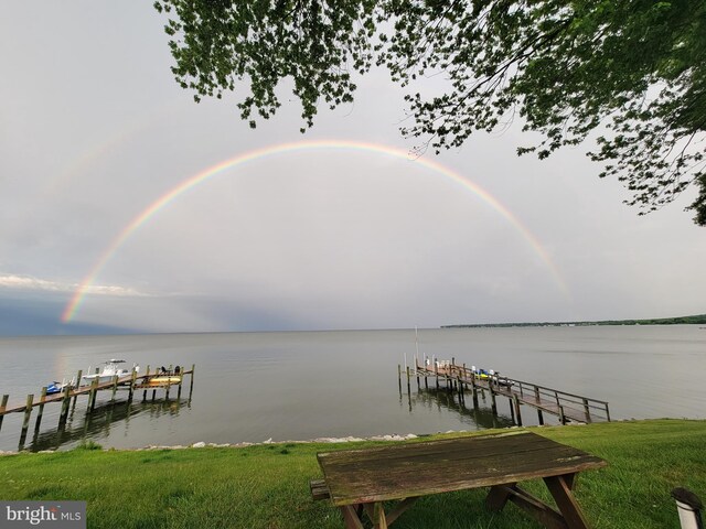 6555 Clagett Ave, Tracys Landing, MD 20779 - view of dock featuring a water view
