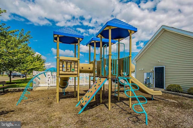 view of community jungle gym