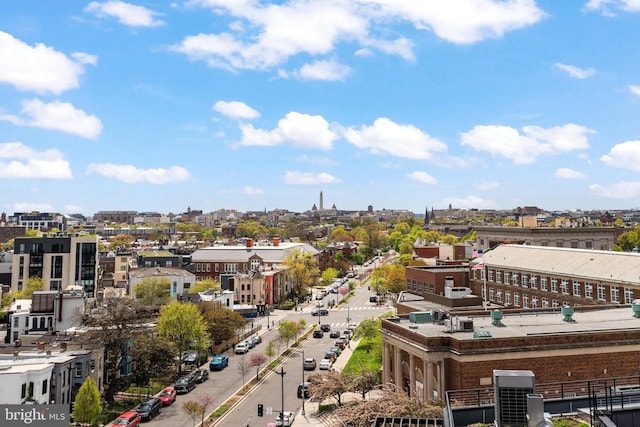 aerial view with a city view
