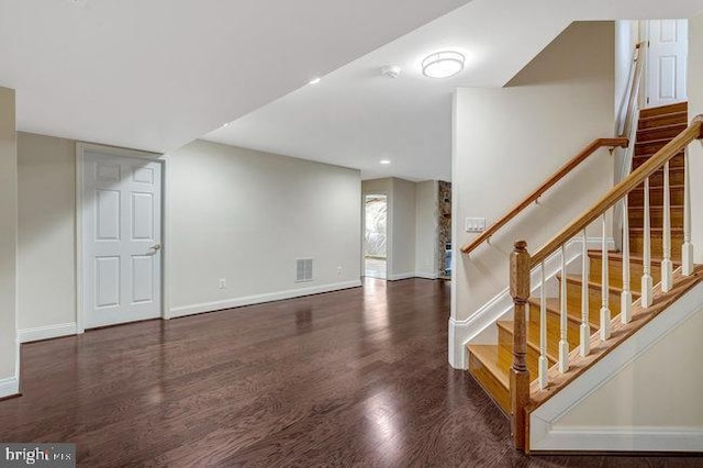 13404 Fieldstone Way, Gainesville, VA 20155 - interior space featuring baseboards, wood finished floors, stairway, and recessed lighting
