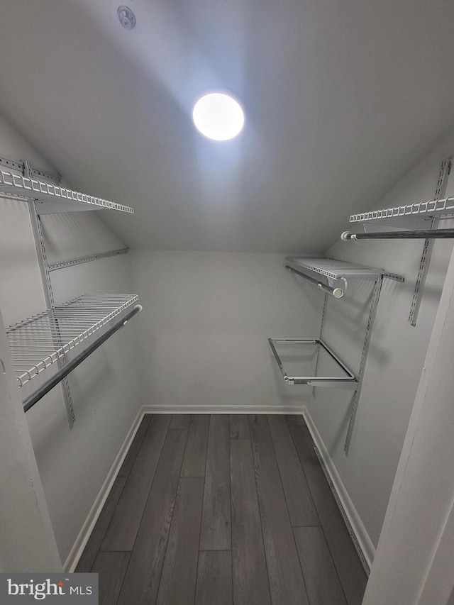 spacious closet with wood finished floors