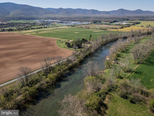aerial view with a rural view and a mountain view