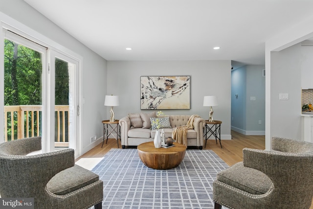 4838 Randolph Dr, Annandale, VA 22003 - living room with baseboards, recessed lighting, and wood finished floors