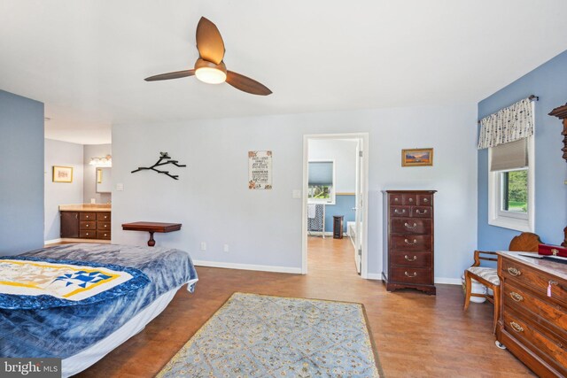 205 S Lehigh Rd, Glassboro, NJ 08028 - bedroom with ceiling fan, wood finished floors, and baseboards