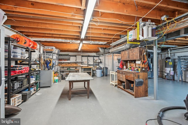 205 S Lehigh Rd, Glassboro, NJ 08028 - unfinished basement featuring a workshop area and water heater