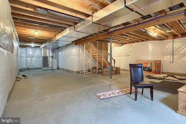 20 Steeple Chase Dr, York Haven, PA 17370 - unfinished basement with stairs and water heater