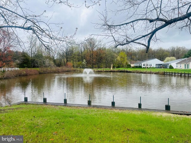 property view of water with fence