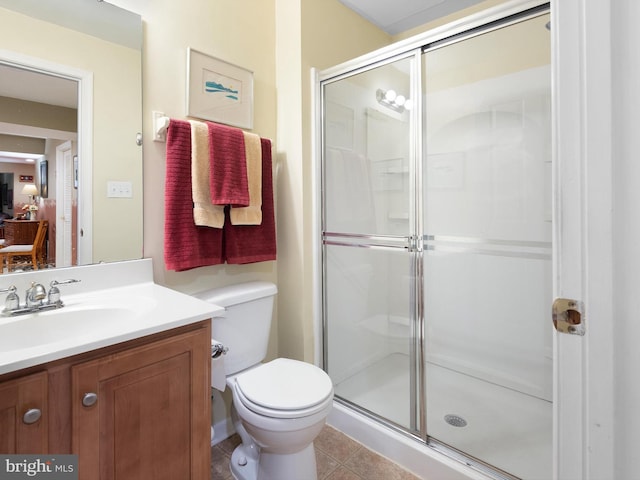 154 N Landis Way N, Wilmington, DE 19803 - bathroom with tile patterned flooring, a shower stall, toilet, and vanity