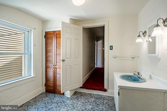 333 E Miner St, West Chester, PA 19382 - bathroom with healthy amount of natural light, vanity, and baseboards