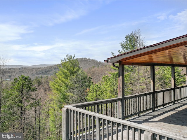 2201 Mill Gap Rd, Lost City, WV 26810 - wooden terrace featuring a forest view and a mountain view