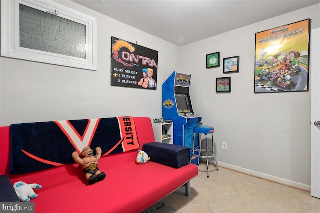 sitting room with baseboards