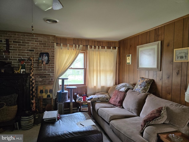 938 Church Hill Rd, Milford, DE 19963 - living room with wood walls and visible vents