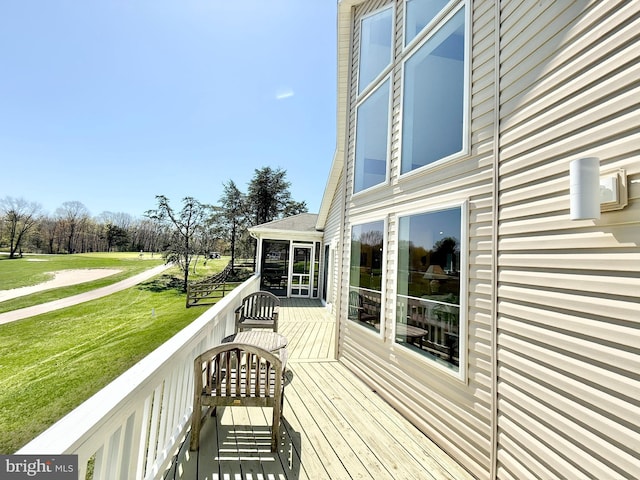 477 Wampum Ln, Hedgesville, WV 25427 - wooden deck with a yard