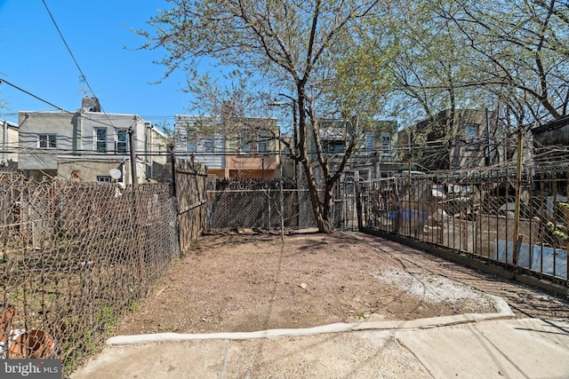 view of yard featuring fence