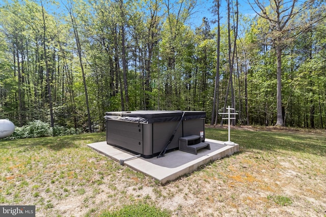13301 Windjammer Ct, Hughesville, MD 20637 - view of yard with a view of trees and a hot tub