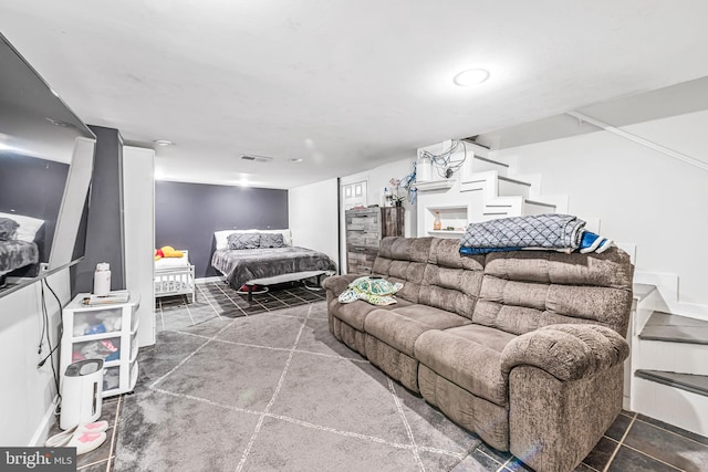 bedroom with visible vents