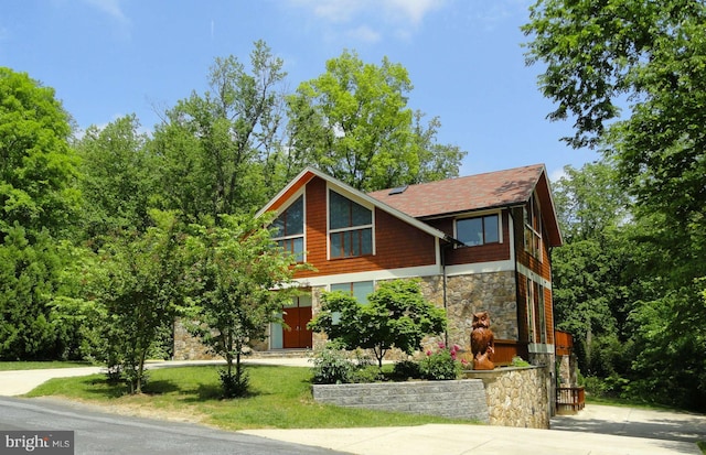 6525 76th St, Cabin John, MD 20818 - view of front of home featuring stone siding