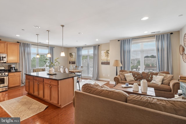 2 N Commerce Sq Unit 303, Trenton, NJ 08691 - living room with visible vents, recessed lighting, and dark wood-type flooring