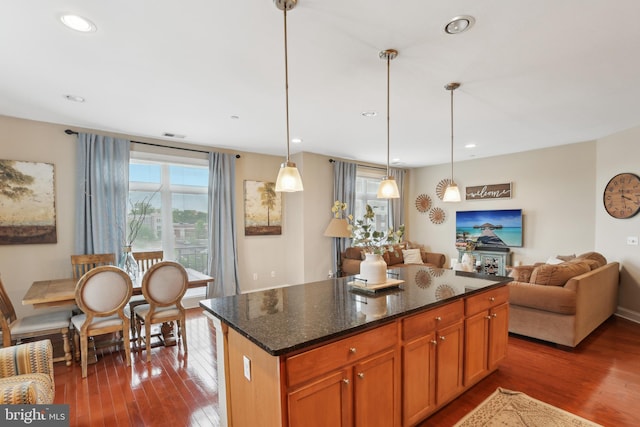 2 N Commerce Sq Unit 303, Trenton, NJ 08691 - kitchen featuring dark wood-style flooring, hanging light fixtures, and open floor plan