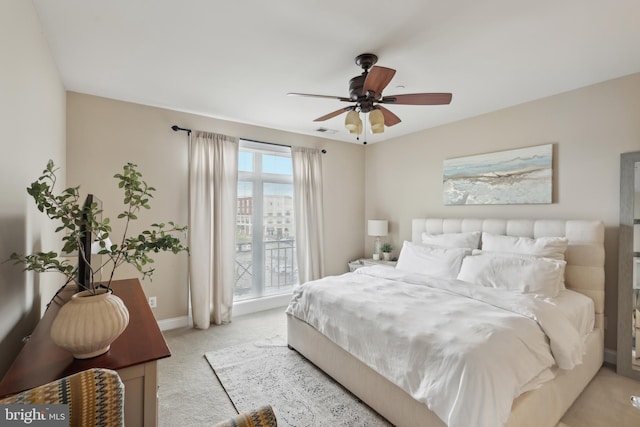 2 N Commerce Sq Unit 303, Trenton, NJ 08691 - bedroom with light carpet, baseboards, visible vents, and ceiling fan