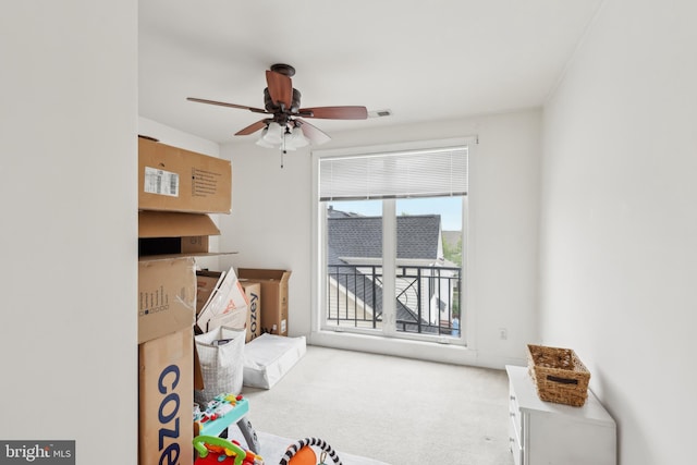 2 N Commerce Sq Unit 303, Trenton, NJ 08691 - game room with visible vents, ceiling fan, and carpet