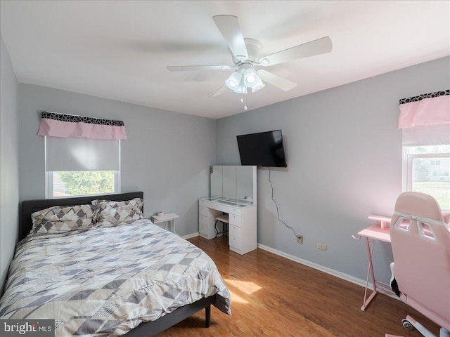 45 Shelley Rd, Southampton, PA 18966 - bedroom featuring baseboards, wood finished floors, and ceiling fan