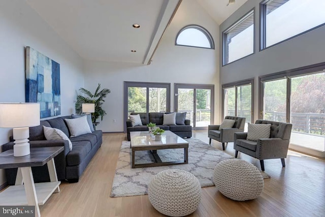 1 Fox Field Ct, Reisterstown, MD 21136 - living area featuring high vaulted ceiling and wood finished floors