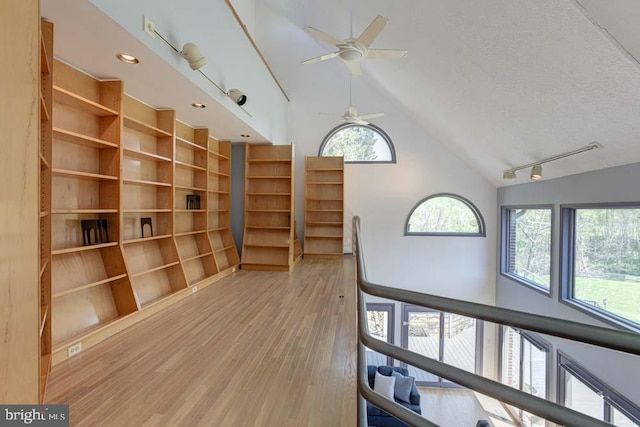 1 Fox Field Ct, Reisterstown, MD 21136 - corridor featuring recessed lighting, high vaulted ceiling, wood finished floors, and a textured ceiling