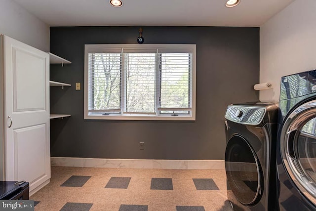 1 Fox Field Ct, Reisterstown, MD 21136 - laundry area featuring plenty of natural light, laundry area, recessed lighting, and washer and dryer