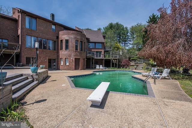 1 Fox Field Ct, Reisterstown, MD 21136 - pool featuring a patio and a diving board