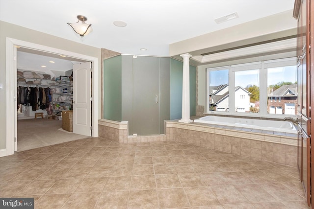 4083 Reels Mill Rd, Frederick, MD 21704 - spare room featuring ornate columns and light tile patterned floors