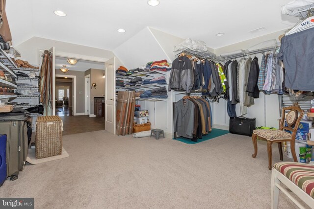 4083 Reels Mill Rd, Frederick, MD 21704 - walk in closet with carpet floors and vaulted ceiling