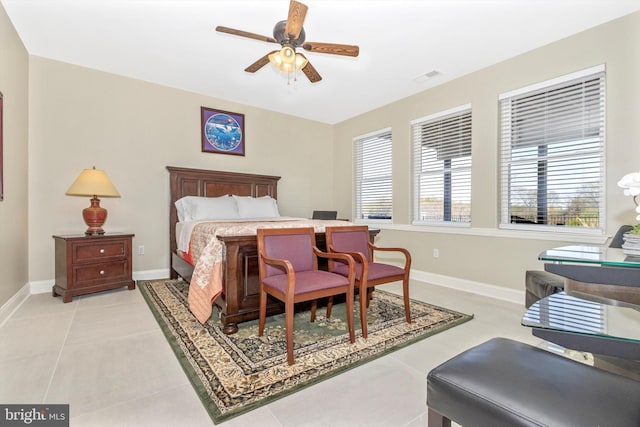 4083 Reels Mill Rd, Frederick, MD 21704 - bedroom featuring light tile patterned flooring, baseboards, and a ceiling fan