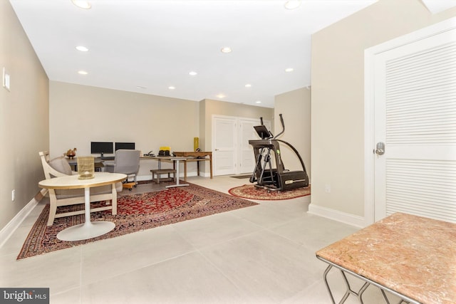 4083 Reels Mill Rd, Frederick, MD 21704 - interior space with recessed lighting, baseboards, and light tile patterned flooring