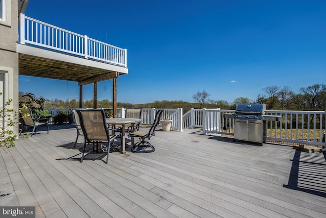 4083 Reels Mill Rd, Frederick, MD 21704 - wooden deck with area for grilling and outdoor dining area