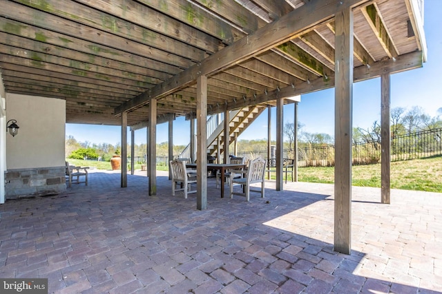 4083 Reels Mill Rd, Frederick, MD 21704 - view of patio / terrace with fence, stairs, and outdoor dining space