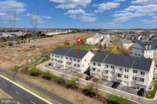 drone / aerial view featuring a residential view