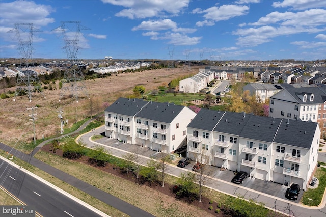 aerial view featuring a residential view