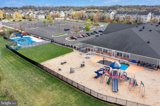 birds eye view of property featuring a residential view