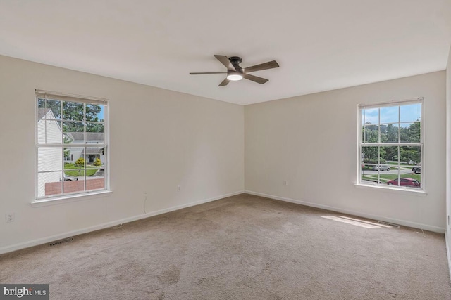 11620 Myrtle Oak Ct, Waldorf, MD 20601 - carpeted spare room featuring ceiling fan, plenty of natural light, and baseboards