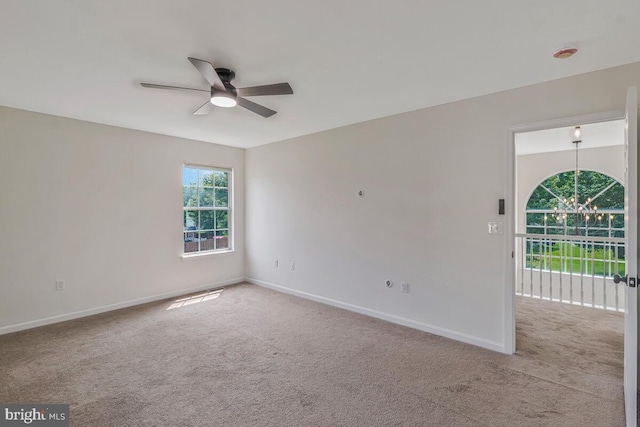 11620 Myrtle Oak Ct, Waldorf, MD 20601 - carpeted spare room featuring a ceiling fan and baseboards