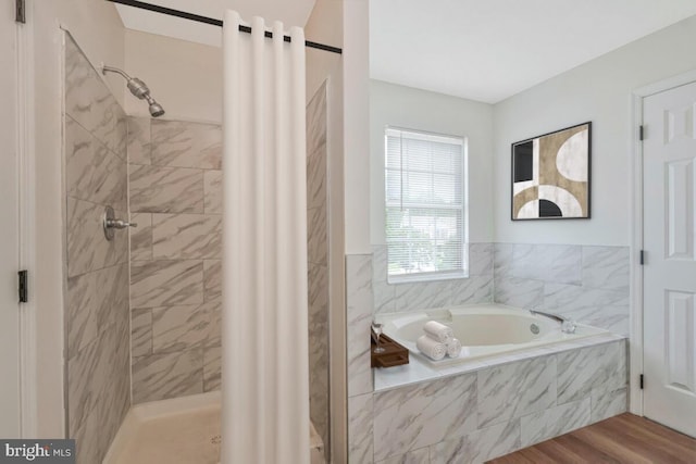 11620 Myrtle Oak Ct, Waldorf, MD 20601 - full bath with a garden tub, a stall shower, and wood finished floors