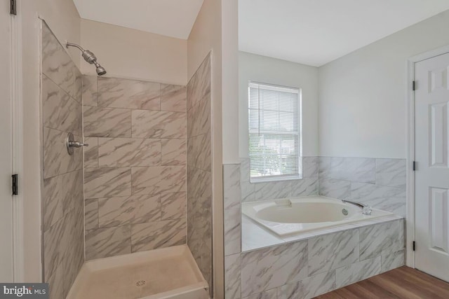 11620 Myrtle Oak Ct, Waldorf, MD 20601 - full bathroom featuring a bath, a tile shower, and wood finished floors