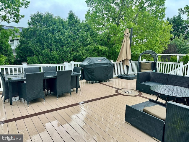 175 Barracuda Rd, Manahawkin, NJ 08050 - wooden deck featuring outdoor dining space and area for grilling