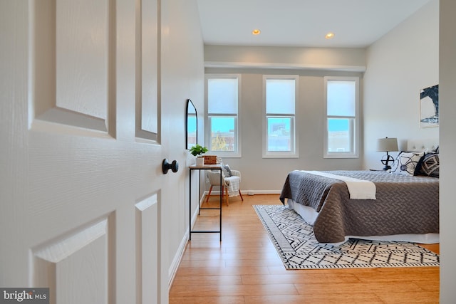 806 W 35th St, Baltimore, MD 21211 - bedroom with baseboards, wood finished floors, and recessed lighting
