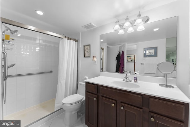 1515 S Arlington Ridge Rd Unit 402, Arlington, VA 22202 - full bath with visible vents, a tile shower, toilet, and vanity